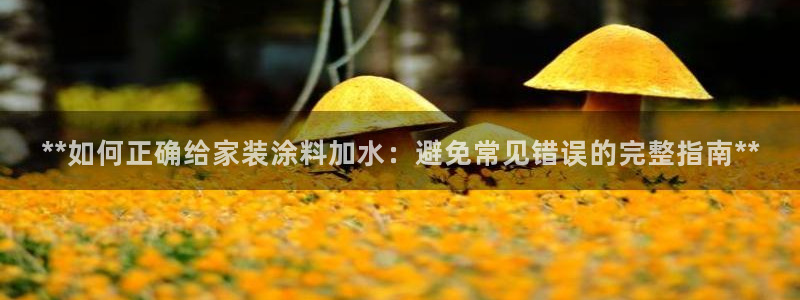 和记pc：**如何正确给家装涂料加水：避免常见错误的完整指南**