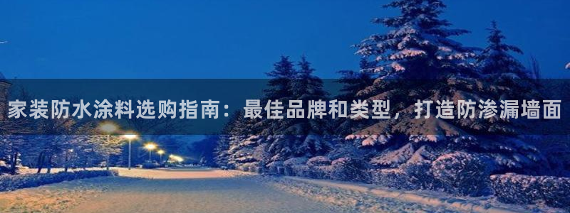和记娱好网址：家装防水涂料选购指南：最佳品牌和类型，打造防渗漏墙面