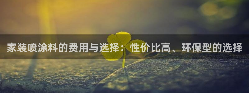 和记国际开户网站：家装喷涂料的费用与选择：性价比高、环保型的选择